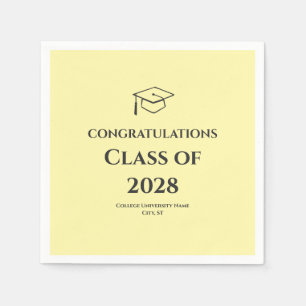 Soft Yellow Modern Congratulations Graduation  Napkins