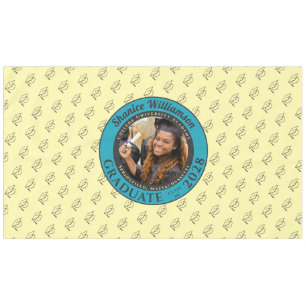 Soft Yellow Modern Graduation Photo Cap Pattern Tablecloth