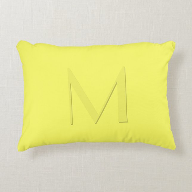 Soft Yellow Monogrammed Accent Pillow (Front)