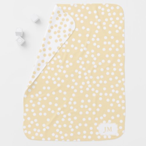 Soft Yellow Polka Dot Double Sided Baby Blanket