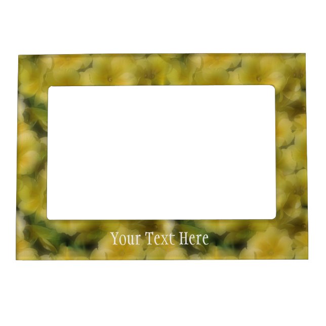 Soft Yellow Primrose Flowers Magnetic Frame (Front)