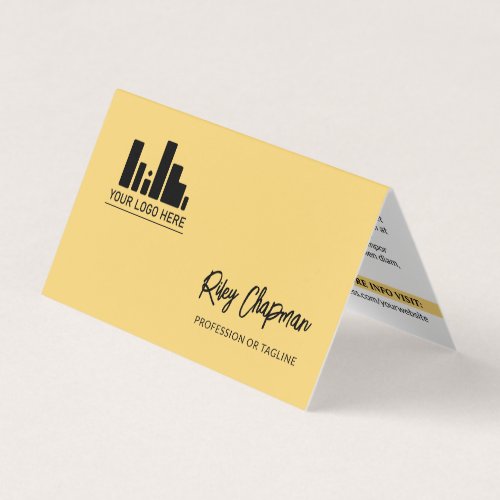 Soft Yellow QR Code Photo Social Media Icons Business Card