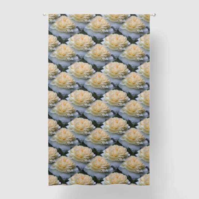 Soft Yellow Rose Flower Pattern Nature  Blackout Curtains (Front)