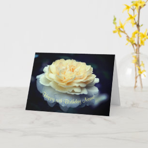 Soft Yellow Rose Flower Personalized Birthday Card