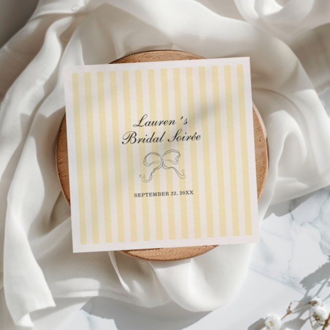 Soft Yellow Stripes Bridal Soirée Napkins (Creator Uploaded)