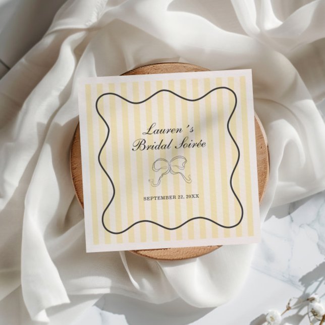 Soft Yellow Stripes Bridal Soirée Napkins (Creator Uploaded)