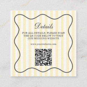 Soft Yellow Stripes QR Code Enclosure Card