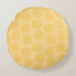 Soft Yellow Sunflower Bloom 1 Round Pillow