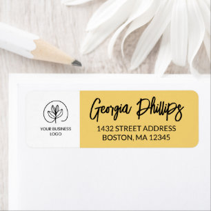 Soft Yellow & White With Your Business Logo Label