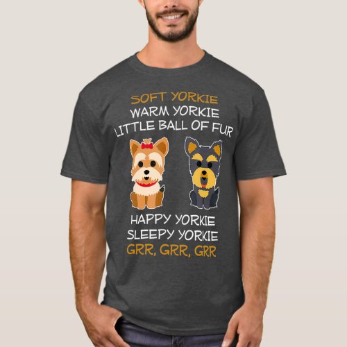 Soft yorkie warm yorkie little ball of fur dog T_Shirt
