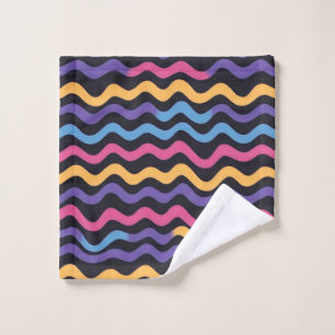 Soft Zig Zag waves colorful festive Wash Cloth