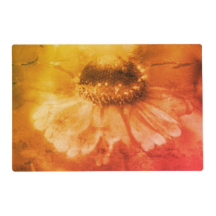 Soft Zinnia Daisy Flower In Sepia Vintage Placemat