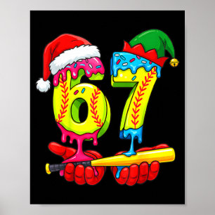 Softball 67 Ice Cream Drip Six Seven Boys Funny Ch Poster