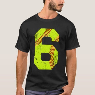 Softball 6 Jersey Number T-Shirt