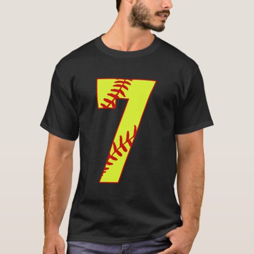 Softball 7 Fast Pitch Love Softball Mom Favorite P T_Shirt