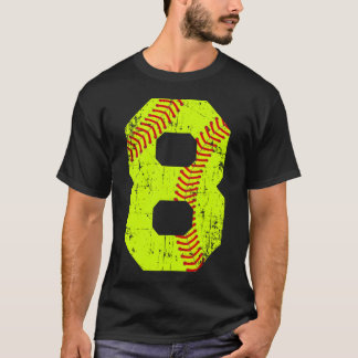 Softball 8 Jersey Number T-Shirt