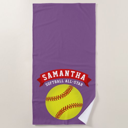 Softball All_Star Beach Towel