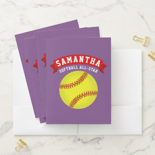 Softball All-Star Pocket Folder