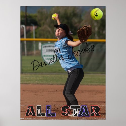 Softball All Star Replace Photo Poster