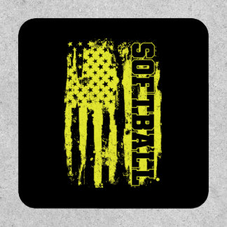 Softball American Flag Softball Player Patch