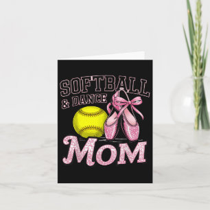 Softball And Dance Mom Softball Dancing Lovers Mot Card