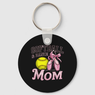 Softball And Dance Mom Softball Dancing Lovers Mot Keychain