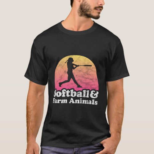 Softball And Farm Animals Or Farm Animal T_Shirt