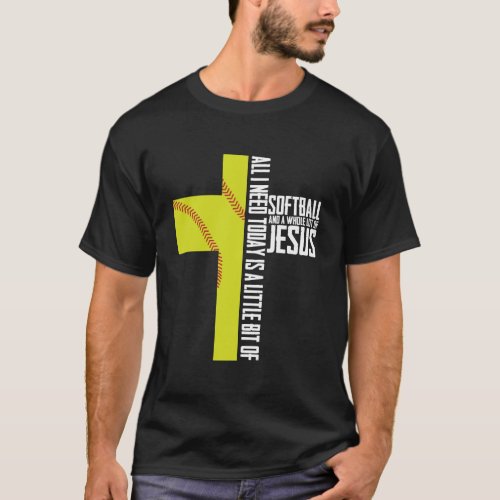 Softball And Jesus Hoodie Sport Religious T_Shirt