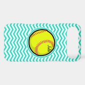 Softball; Aqua Green Chevron iPod Touch (5th Generation) Cover (Back (Horizontal))