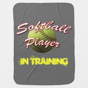 Softball Baby Player In Training Baby Blanket