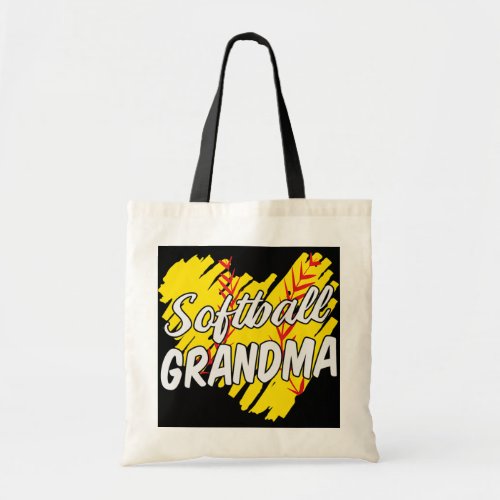 Softball Ball Heart Grandma Mothers Day Cute Tote Bag