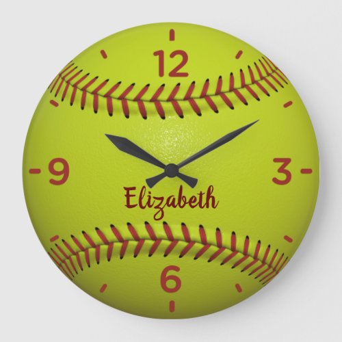Softball Ball Monogram Acrylic Wall Clock