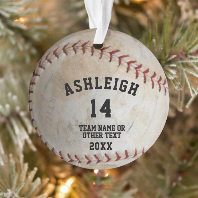 Softball Ball Photo Personalized Ornament (Tree)