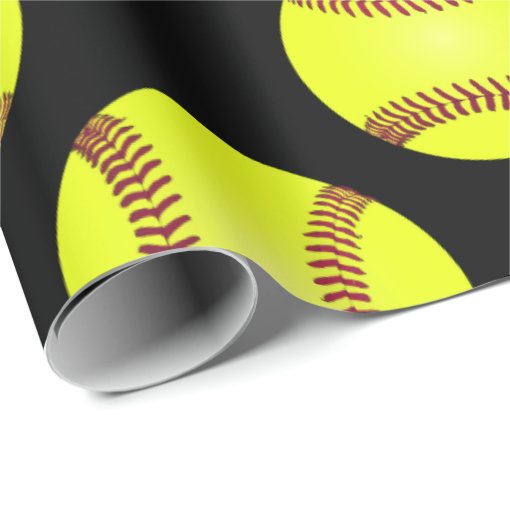 Softball Ball Player Pattern Wrapping Paper Zazzle