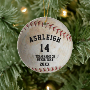 Girl softball player christmas ornament fashion