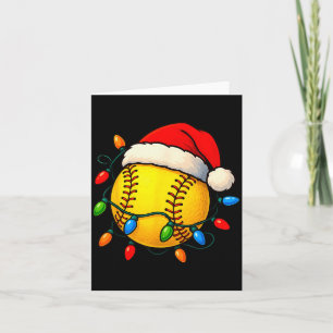 Softball Ball Santa Hat Christmas Softball Xmas Li Card