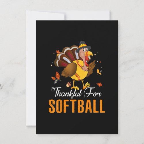 Softball Ball Turkey Thanksgiving Day Funny Sport  Invitation