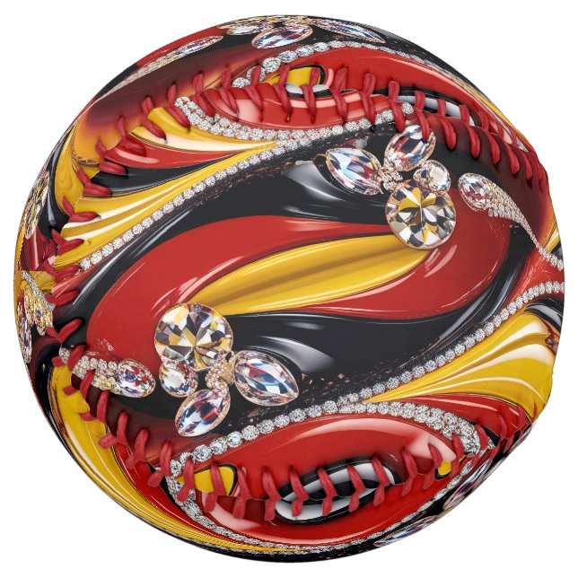 Softball ball with Belgian Colors Design (Front Left)