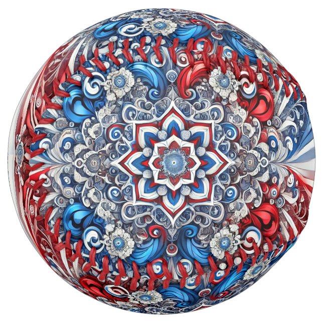 Softball ball with French Colors Design (Front Left)