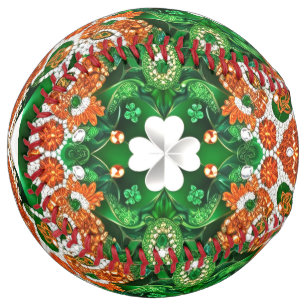 Softball ball with Irish Colors Design