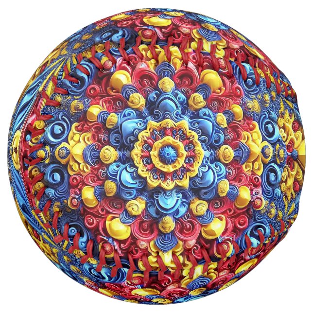 Softball ball with Romanian Colors Design (Front Left)