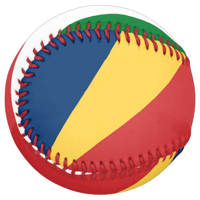 Softball ball with Seychelles Colors Design (Front Left)