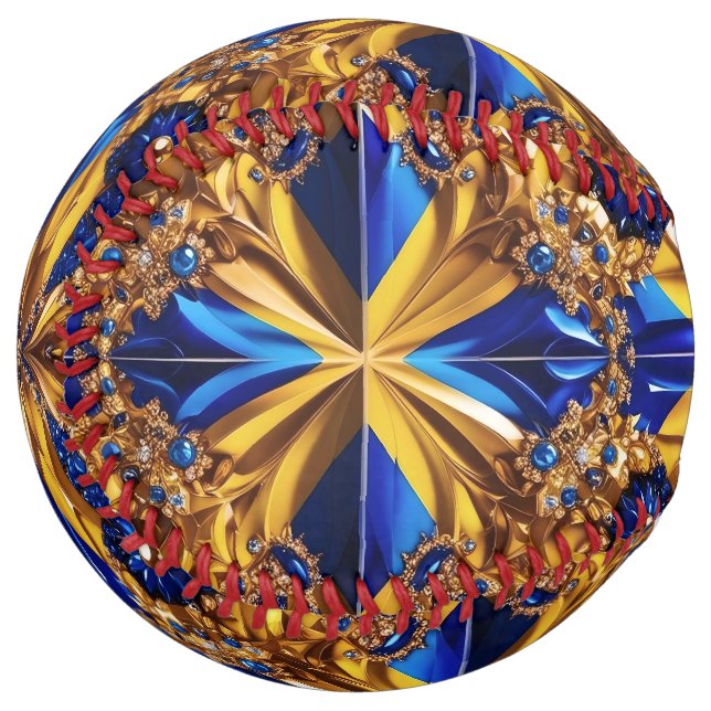 Softball ball with Sweden Colors Design (Front Left)