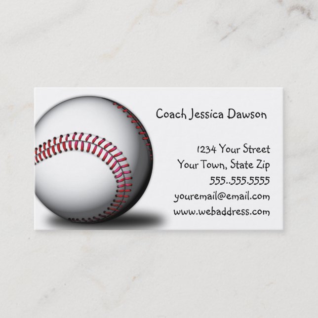 Softball Baseball Business Cards (Front)
