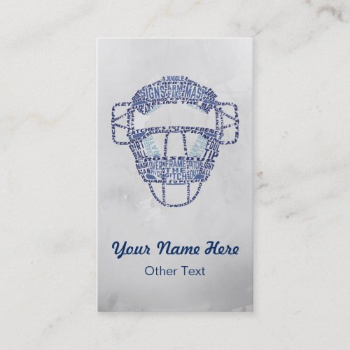 Softball Baseball Catchers Mask Business Cards