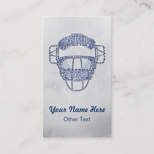 Softball Baseball Catcher's Mask Business Cards (Front)