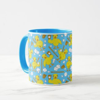 Softball Baseball Chick Pattern Mug