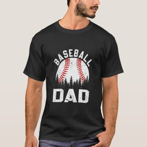 Softball Baseball Dad Retro Vintage   Ball Father T_Shirt