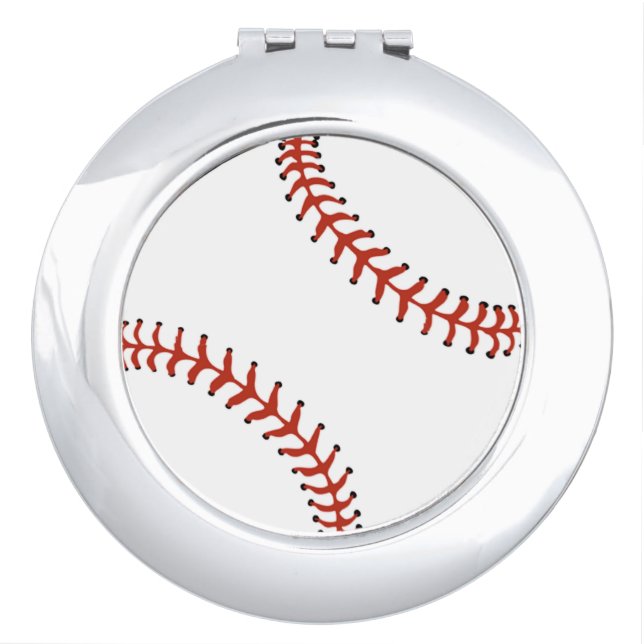 Softball Baseball Design Compact Makeup Mirror (Front)