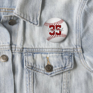 softball baseball girls boys name jersey number button